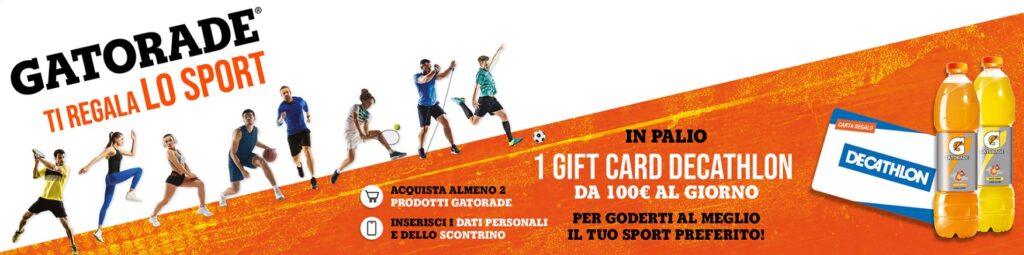 Concorso ”Gatorade Estate 2023”: vinci Gift Card Decathlon da 100€