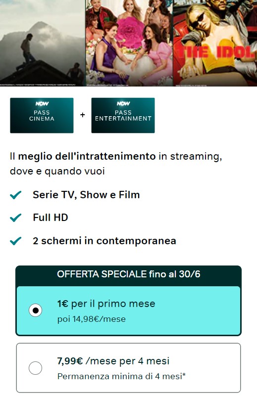Attivazione pass Cinema + intrattenimento