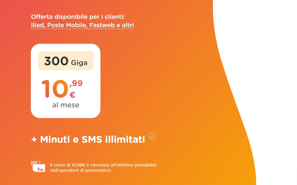 Ho-mobile offerta 300 giga
