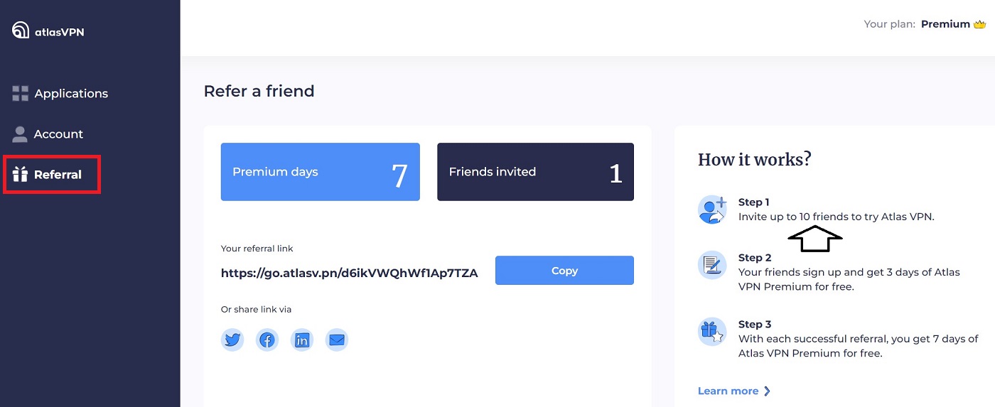 Atlas VPN free con referral 