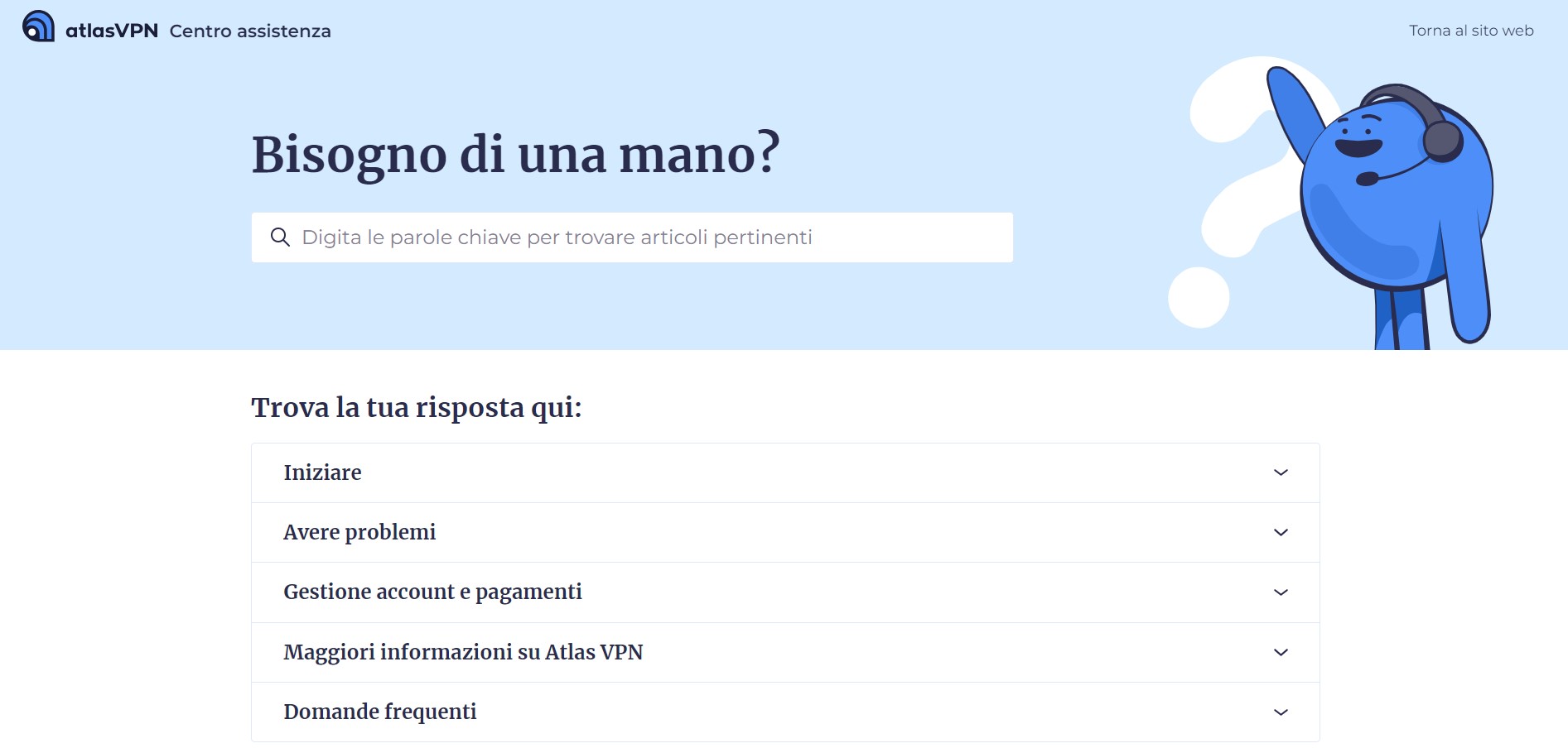 Assistenza cliente Atlas Vpn
