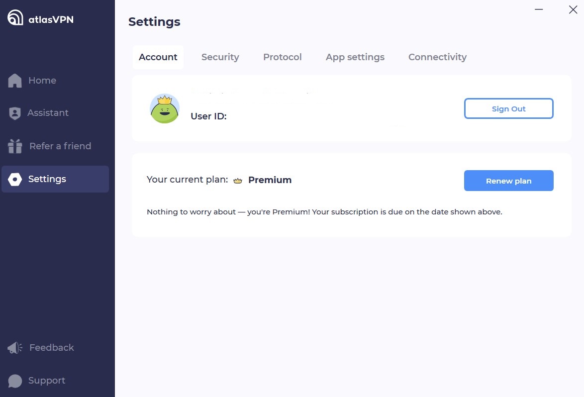 settings Atlas VPN