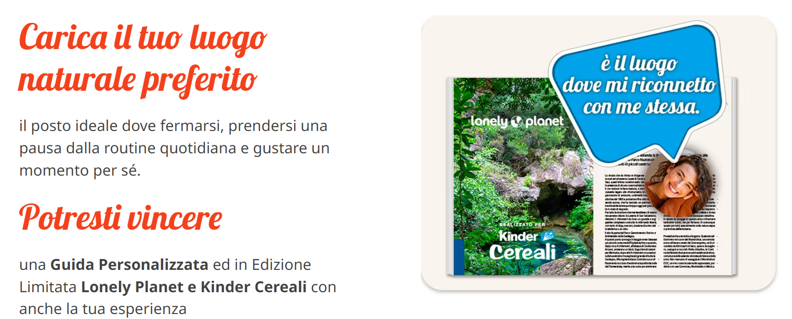 Guida Lonely Planet personalizzata con kinder 