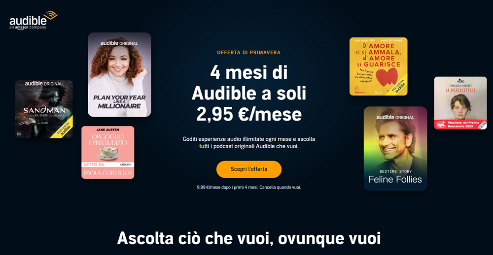 Festa delle offerte di primavera Amazon Audible