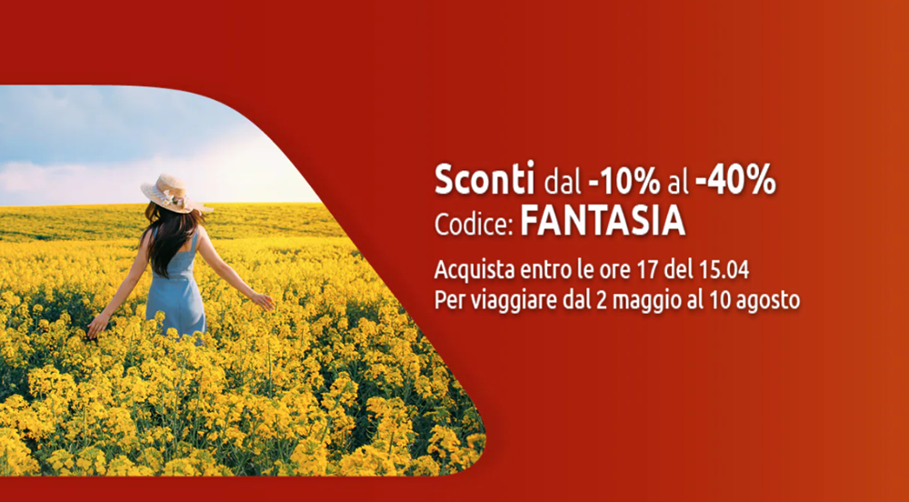 Offerta Italo Treno - codice sconto FANTASIA