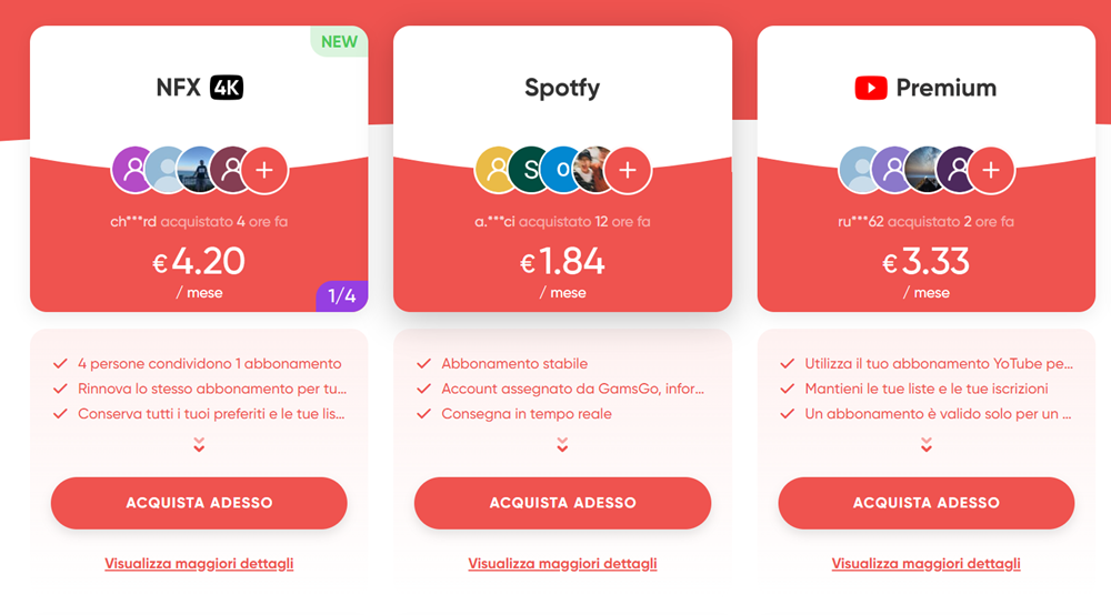 GamsGo - Netflix, disney plus, spotify a basso costo!