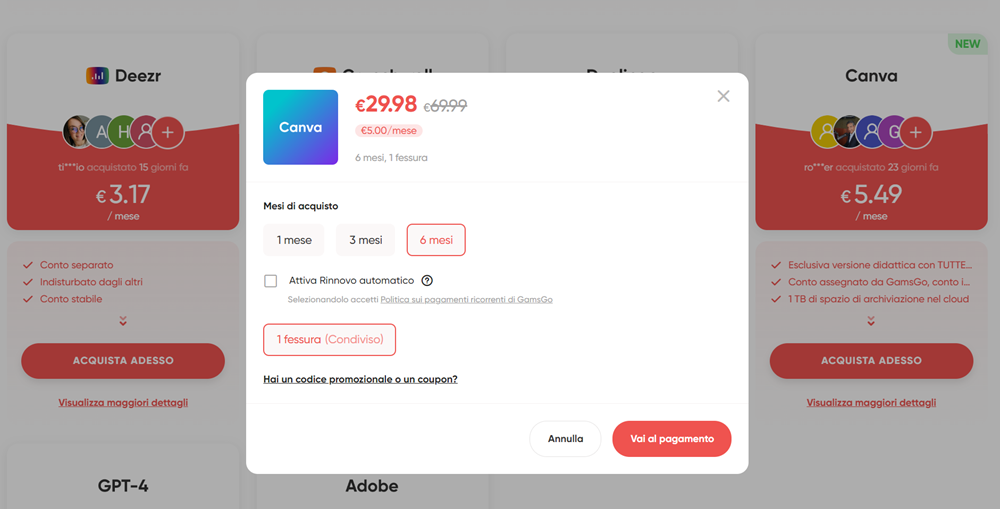 Canva Pro Gamsgo 2024 a metà prezzo