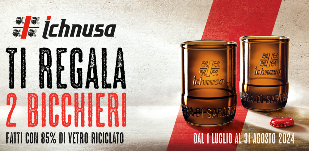 Birra Ichnusa ti regala 2 Bicchieri Limited Edition come premio certo