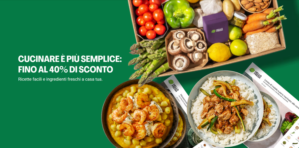 Hellofresh: sconto 40% sulla prima box + 3 box al -25%