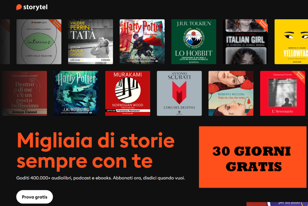 Prova Storytel 30 giorni gratis