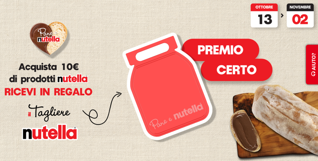 Tagliere Nutella premio certo 2025