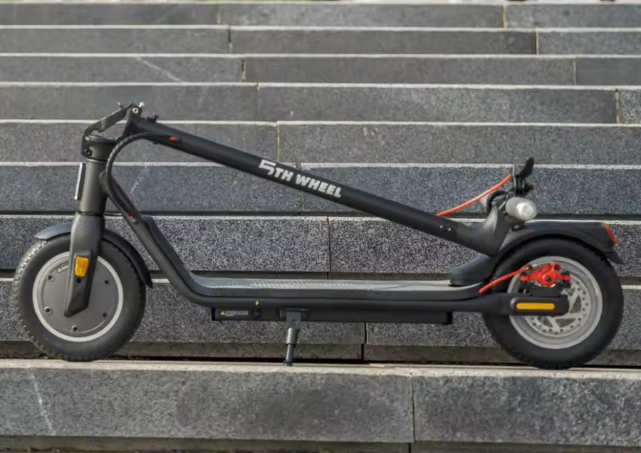 5TH WHEEL Electric Scooter, 8.5" Solid Tires, 600W Peak Motor & 25 KM/H, 20-22KM, Turn Signals and Dual Brakes, 36V 270WH (Gray)