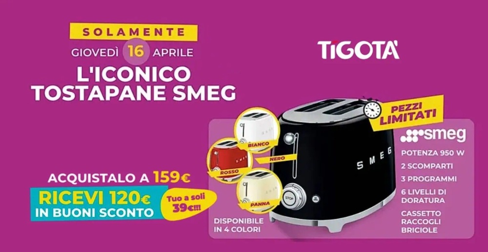 Tigotà smeg tostapane