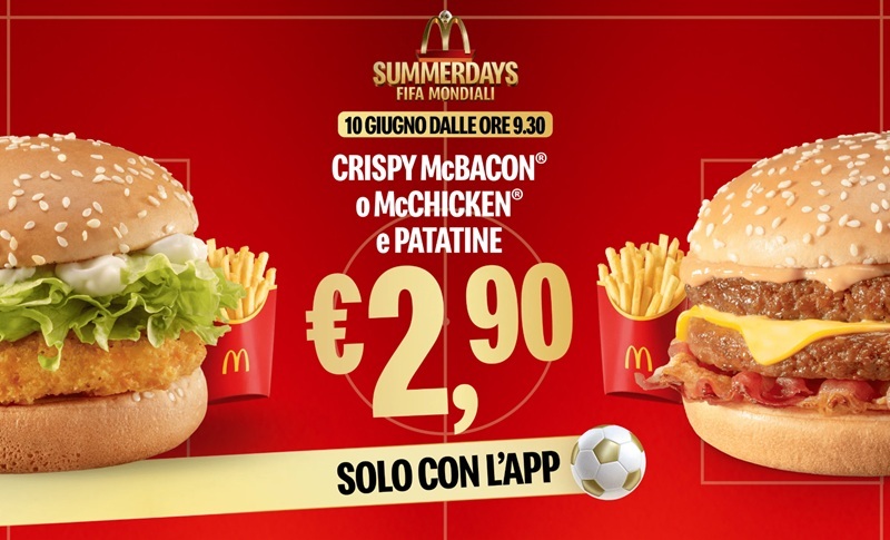 Summerdays McDonald’s 2026: offerte FIFA Mondiali ogni giorno sull’app